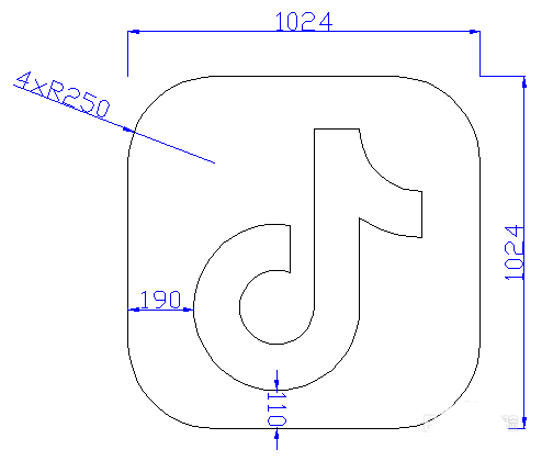 用CAD設(shè)計(jì)一個(gè)抖音logo