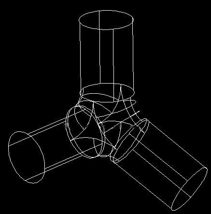 如何用CAD繪制一個(gè)三通管？