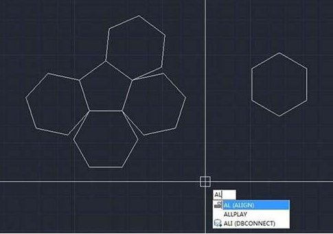 CAD如何使六邊形對(duì)齊到五邊形上？