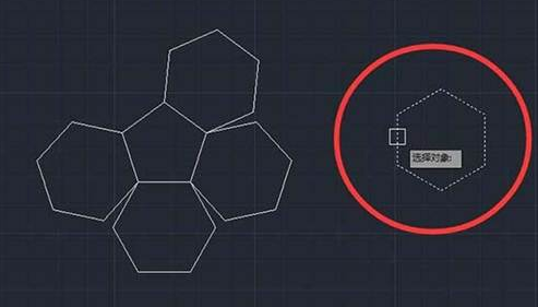 CAD如何使六邊形對(duì)齊到五邊形上？