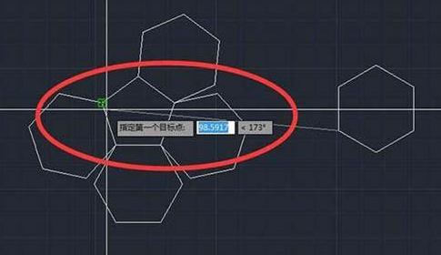 CAD如何使六邊形對(duì)齊到五邊形上？
